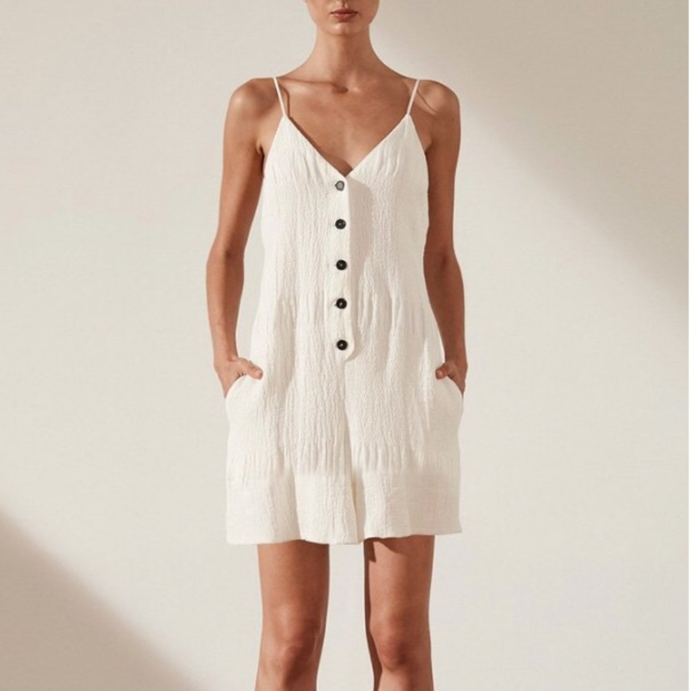 Shona Joy White Linen Romper